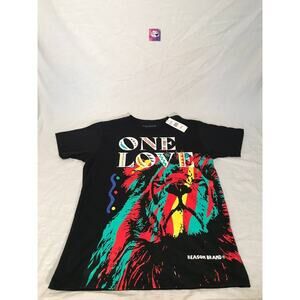Reason Clothing Shirt Men's Large One Love Lion Rastafarian Rasta Bob Marley